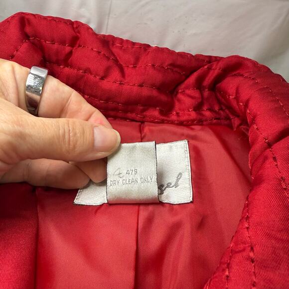 Vintage Spiegel Red Quilted Jacket Women’s Size 8 – Short Coat - Picture 5 of 7